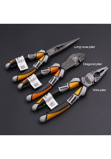 Tongxida Profesyonel Krom-vanadyum Tel Kesme Sıyırma Penessi - 3 Fonksiyonlu Elektrikçi Aleti Turuncu Turuncu