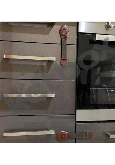 Çocuk Bebek Çekmece Dolap Güvenlik Kilidi Çok Amaçlı Kilit Kahverengi 10 Adet Çok Renkli