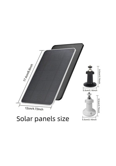 Besthome1 Dream011 2/3 Adet Beyaz Güneş Panelleri, Dış Mekan Kameralar & Fanlar İçin Şarj Power Bank Uyumlu Type C Usb