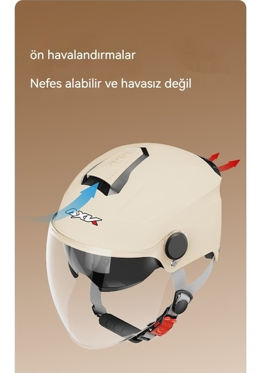 Eternal Luck Bk-309 Elektrikli Bisiklet Kaskı Dört Mevsim Açık Yarım Kask Siyah Beyaz