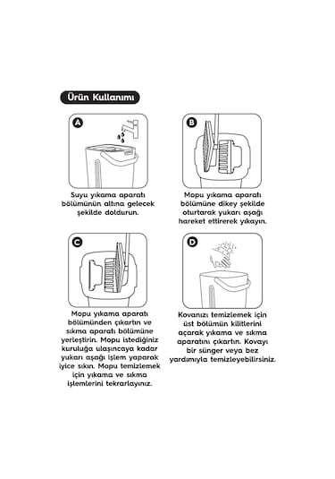 Smarter Tablet Mikrofiber Mop + 4'lü Yedek Mop Temizlik Seti