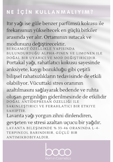 Boco Born In Cosmetics Itır + Lavanta + Portakal Saf Aromaterapi Uçucu Yağı 3 x 10 ML