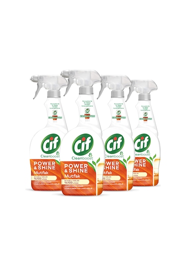 Cif Power & Shine Sprey Mutfak Temizleyici 4 x 750 ML