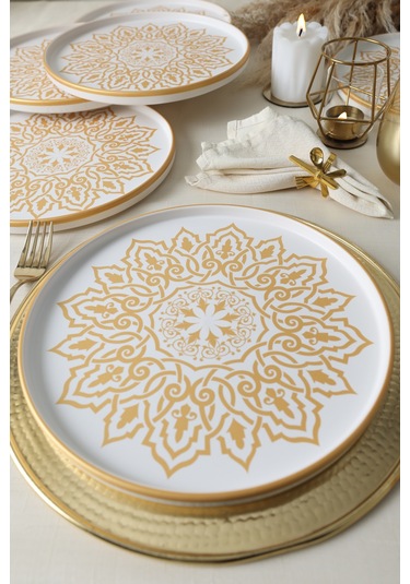 Keramika Topkapı Stackable Servis Tabağı 27 Cm 6 Adet Beyaz