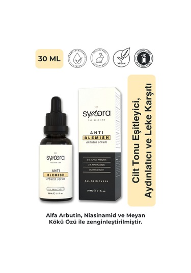 Synora Cilt Tonu Eşitleyici Aydınlatıcı ve Leke Karşıtı Arbutin Serum 30 ML