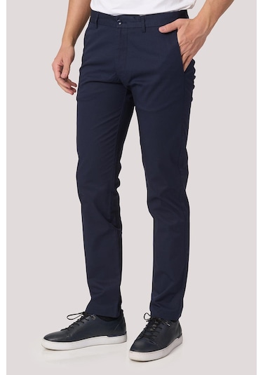 White Stone 2025-k P1046 Zaha Gabardın Keten Pantolon Laci Lacıvert