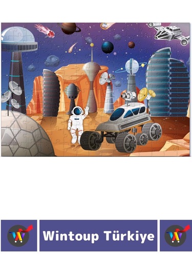 Premium Seri Eğlenceli El Göz Koordinasyon Beceri Geliştirici Çocuk 150 Parça Puzzle Mars'ta Yaşam