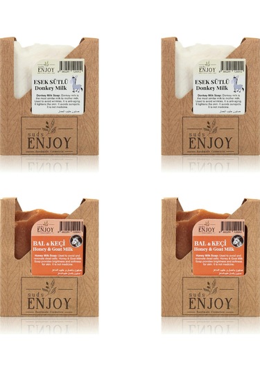 Suds Enjoy Doğal Eşek Sütlü Sabun 100 G 2'li + Bal ve Keçi Sütlü Sabun 100 G 2'li