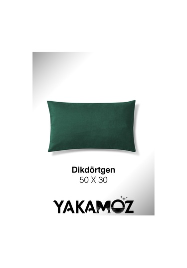 Br Yakamoz Zümrüt Yeşili Kırlent , Yastık Kılıfı Kadife Görünümlü Velvet Touch Serisi Zümrüt Yeşil