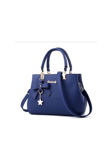 Wondernest Kadın Lüks Bez Erik Çiçeği Yay Tatlı Messenger Çanta Koyu Mavi Koyu Mavi