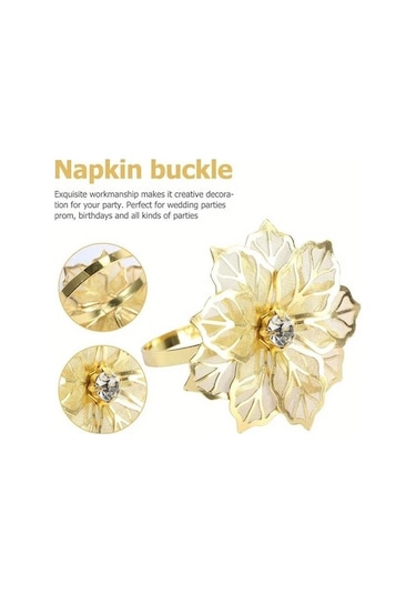 Trendooze Gaojunshop01 2 Adet Gümüş-bronz Peçete Halkası, Düğün Dekoru Pul Çiçek Gümüş