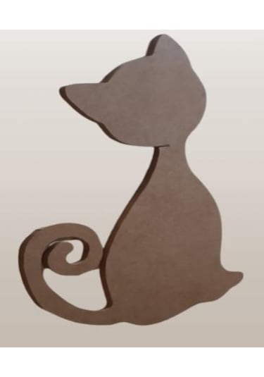 Hobi Adn Dekoratif Pano Kedi Cnc Kesim Ahşap Ham Mdf Model El Yapım
