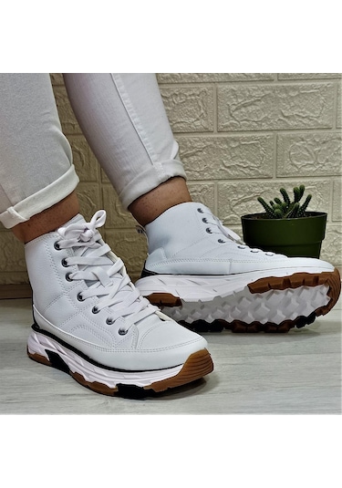 Kinetix Vıole Pu Beyaz Kalın Tabanlı Hafif Rahat Spor Bot Beyaz