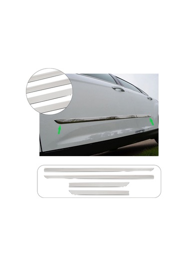 Honda C-rv Uyumlu 2012-2018 Krom Yan Kapı Çıtası 4 Parça Paslanmaz Çelik