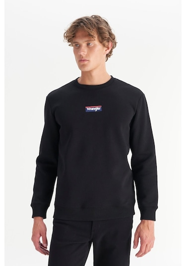 Wrangler Erkek Mid Logo Sweatshirt Black Çok Renkli