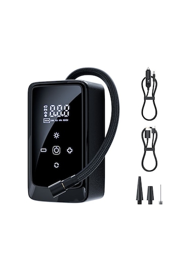 Padalink Kablosuz Araç Hava Pompa 140 Psı 3900mah Pil İle Dijital Manometre, Araba-motosiklet-bisiklet İçin Siyah, Hızlı Şarj Ve Akıllı Kontrol