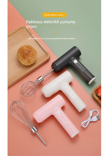 Jian Fan Yumurtaçırpıcıev Küçükkek Pişir Arabısütük Köpükarıştırıcı Pembe - Yeşil