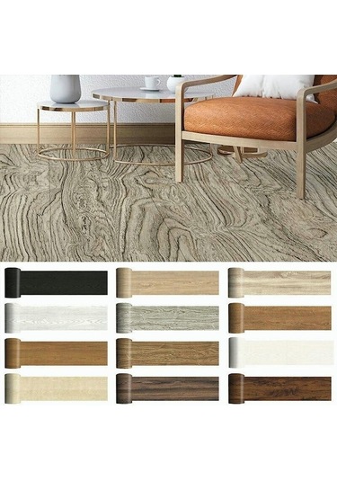 Novahub 20x300 Cm Vintage Tahıl Ahşap Zemin Sticker, Su Geçirmez Mutfak & Banyo Duvar Etiketi Ahşap