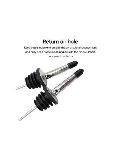 Monyee 24 Adet Paslanmaz Çelik Şarap Akıtıcı - Kapaklı Şarap Ağızlığı Ve Siyah Kapaklı Şişe Tıkanıcısı 5 3cm Sticker Logo Gümüş