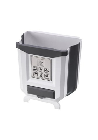 Novahub Beyaz Pdto Mutfak Dolabı Kapı Asılı Çöp Kutusu Çöp Kutusu Katlanabilir Çöp Konteyneri Beyaz Beyaz