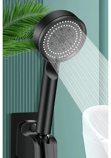 Turbo Pervaneli 5 Fonksiyonlu Duş Başlığı Duş Hortumu 150 Cm Ve Mafsal Set Duş Seti Beyaz Plastik Diğer