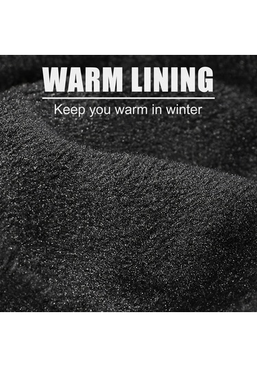 Erkek Kış Dokunmatik Eldivenler Kaymaz Polar Su Geçirmez Termal Spor Eldivenler Siyah