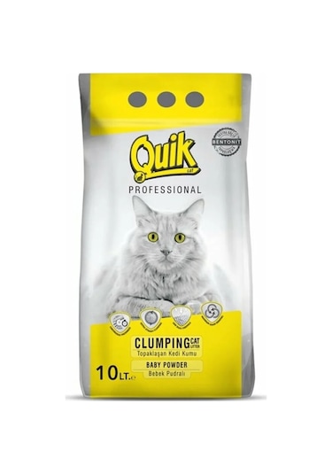 Quik Pudralı İnce Taneli Topaklaşan Bentonit Kedi Kumu 10 L