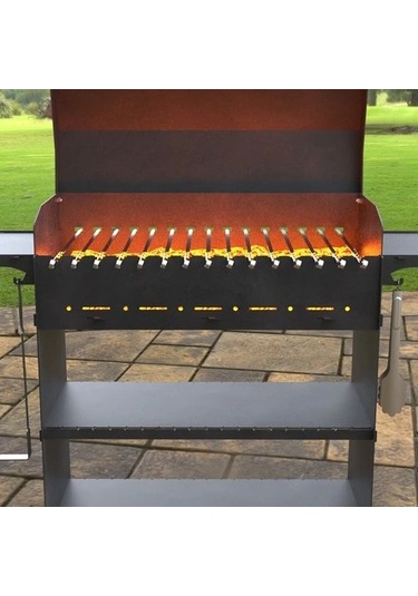 Kapaklı Barbekü Büyük Portatif Mangal Ve Izgaraları Siyah