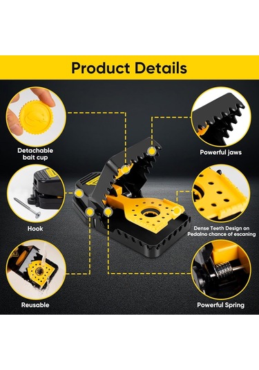 Sones 4 Adet / Kutu Plastik Fare Kapanı Tekrar Kullanılabilir Anında Öldürme Tuzakları Fare Sıçan İçin, Boyut: Küçük