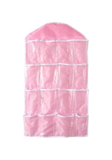 Pembe Dolap Çok Amaçlı Asılı Çanta Çorap Sütyen İç Giyim Raf Askı Depolama Organizatör Pembe