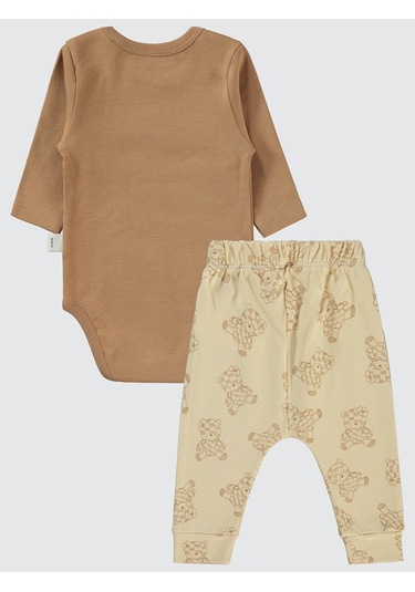 Civil Baby Kız Bebek 3'lü Takım 6-18 Ay Kahve Kahve