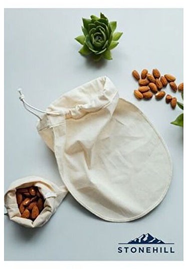 Organik Bitkisel Süt Torbası, Yoğurt Süzme Kesesi, Yıkanabilir %100 Pamuk Süt Bezi Bej