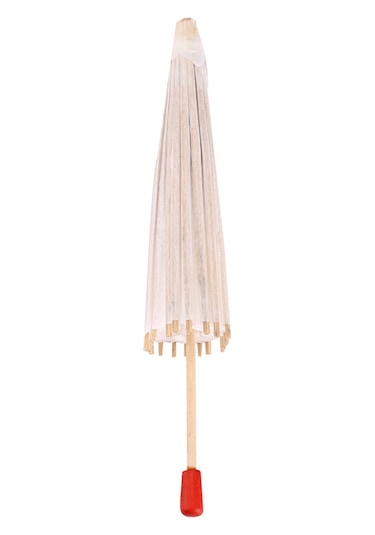 Shineyee Beyaz Kağıt Şemsiye 20cm - Ahşap Kemikli, Dıy Boyama İçin Uygun, Anaokulu Ve Sınıf Aktivitesi Gereci