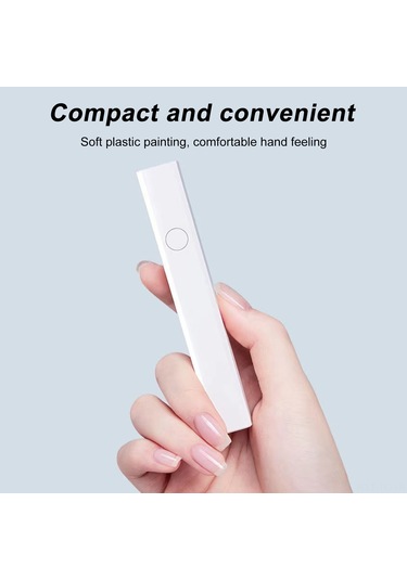 Skycity Portatif Şarjlı Mini Tırnak Isıtıcı, Hızlı Kuruyan 395+405nm Işık Kaynağı, Beyaz Sekizgen El Tırnak Lambası