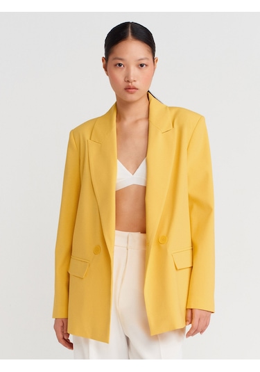 Dilvin 60767 Blazer Ceket-sarı Sari