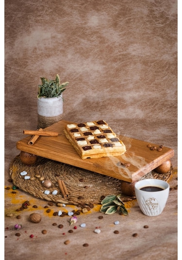 Justwood 2'li Risus Top Ayaklı 25 CM ve 17x30 CM Ahşap Dikdörtgen