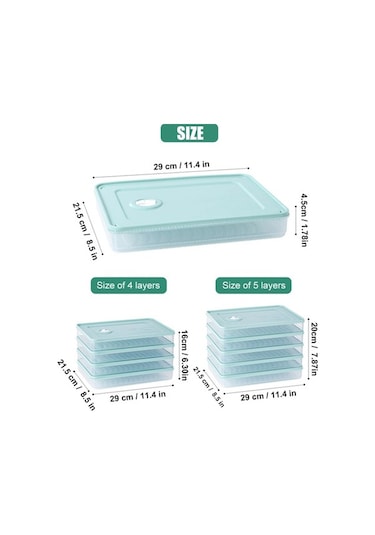 Ulzyvf Çok Katmanlı Şeffaf Buzdolabı Organizatörü - Geniş Kapasiteli Yeşil Saklama Kabı Yeşil