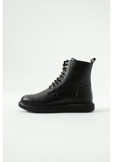 King Shoes Büyük Numara Siyah Bot