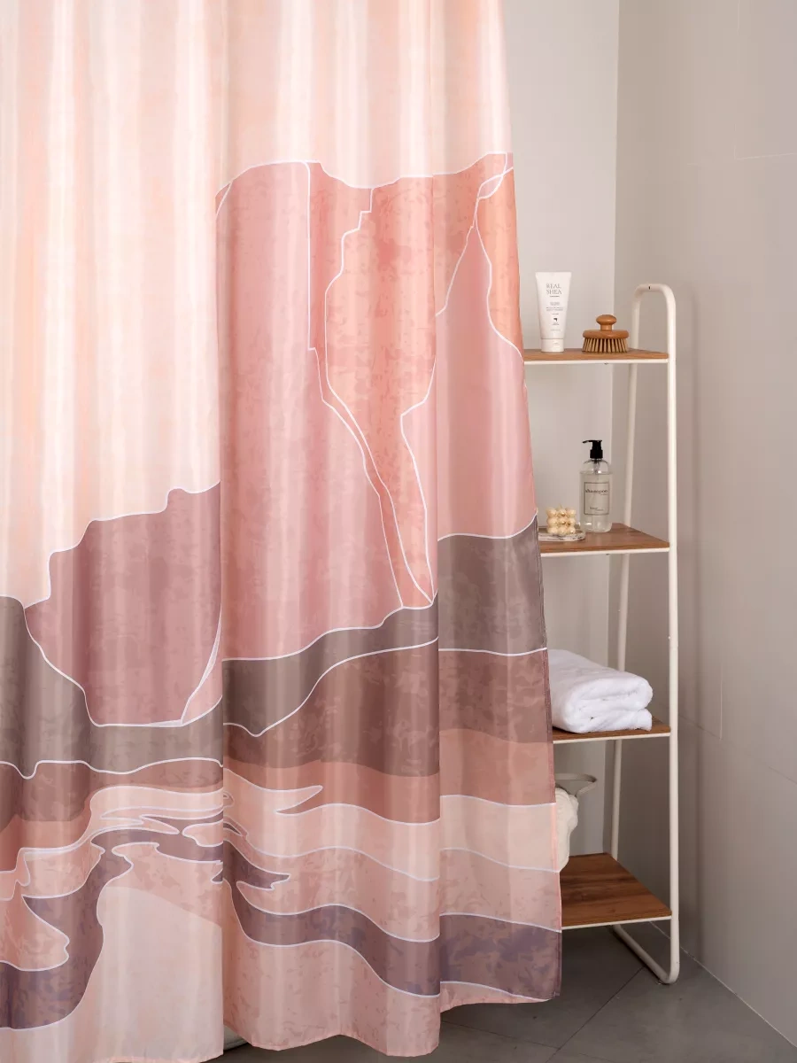 Bauheım Banyo İçin Su Geçirmez Perdesi, Halkalı 180x200 Cm 248284895 Kırmızı-turuncu