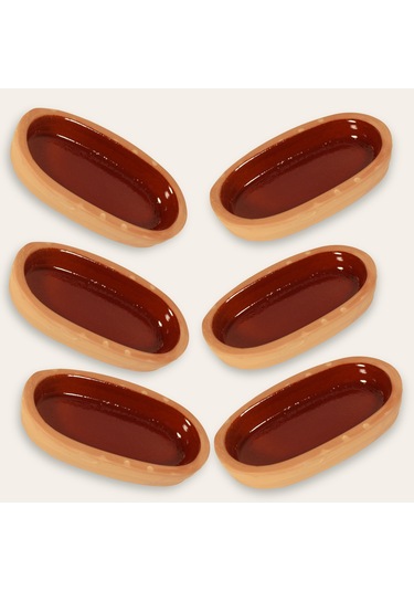 6'lı Toprak Sırlı Balık Güveci Tava 20x8x3 Cm