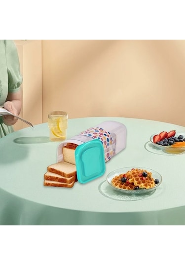 Pazly Kapaklı Hava Geçirmez Ekmek Saklama Kabı Şeffaf Plastik Mutfak Ekmek Kutusu Bpa İçermez, Fda Yok Yeşil Yeşil