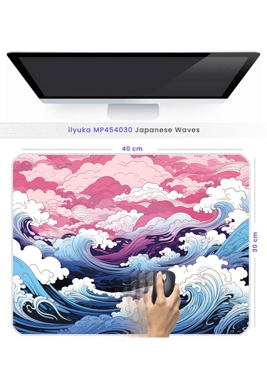 İlyuka Mousepad 40x30cm Gaming Oyuncu Mp454030 Japanese Waves