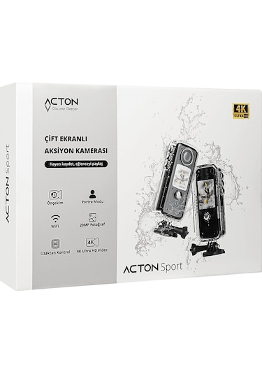 Acton Sport Çift Ekranlı Aksiyon Kamera Siyah