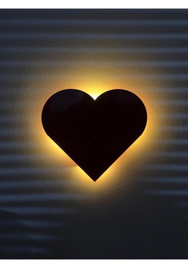 Büyük Led Pilli Kalp Aplik Metal İç Mekan Duvar Aydınlatmaları, Hediyelik Ürünler Kalpli Işık Kırmızı