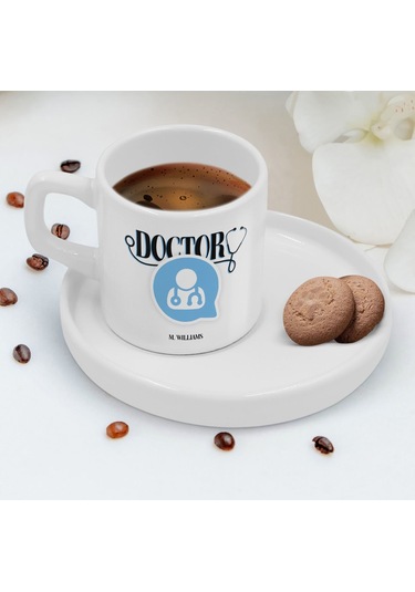 Bk Gift Kişiye Özel Sunum Tabaklı Doktor Tasarımlı Kahve Fincanı-3, Sevgiliye Hediye, Arkadaşa Hediye, Doktorlara Hediye Kobitmeyen137788 Bk Gift