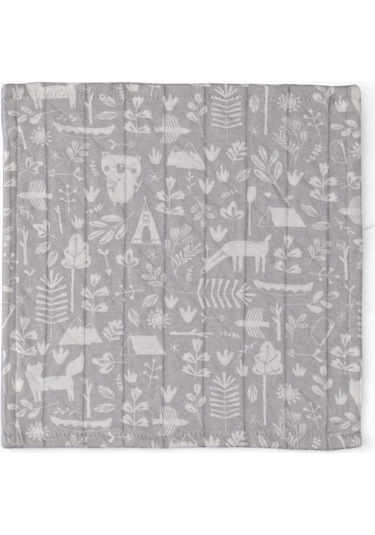 Uygun Bebe Bebek Ağız Bezi Kamp Desenli Gri 25x22 Cm Gri