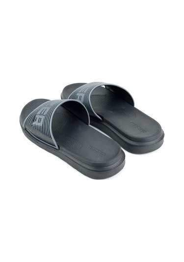 Gezer Erkek Yazlık Eva Islak Zemine Uygun Günlük Ev Bahçe Havuz Banyo Terlik Siyah-gri Siyah - Gri