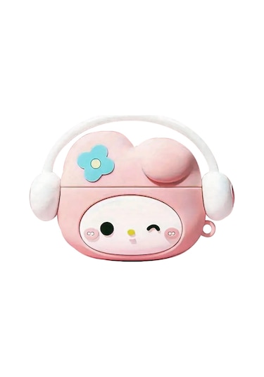 Microsonic Samsung Galaxy Uyumlu Buds 3 Pro Kılıf Cartoon Figürlü Silikon Crtn-fgr-my-mldy Pembe - Gümüş