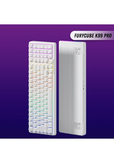 Furycube K99 Pro Mekanik Klavye - Rgb, Hotswap, Kablosuz, Mac/windows Uyumlu, Beyaz