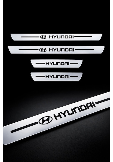 Hyundai Krom Plastik 4 Parça Kapı Parlak Eşik Seti